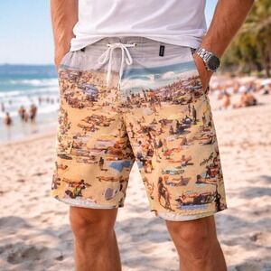 Billabong Board Shorts Men S 32 Recycler Hydrostretch Swim Surf Beach Board Y2K